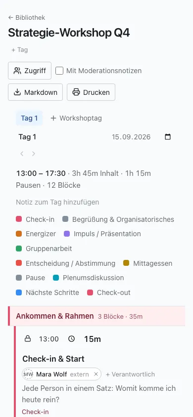 Ein Workshoptag auf dem Handy